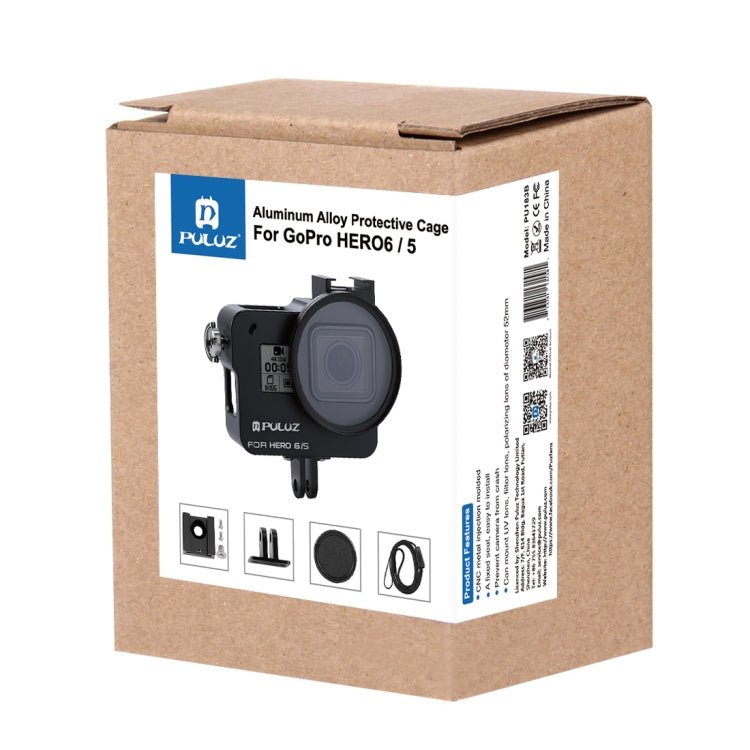 US Warehouse PULUZ Housing Shell CNC Aluminum Alloy Protective Cage with 52mm UV Lens for GoPro HERO(2018) /7 Black /6 /5, For HERO6 /5 No Frame UK Stock, For HERO6 /5 No Frame US Stock, For HERO6 /5 No Frame AE Stock, For HERO6 /5 No Frame - ORIWHIZ