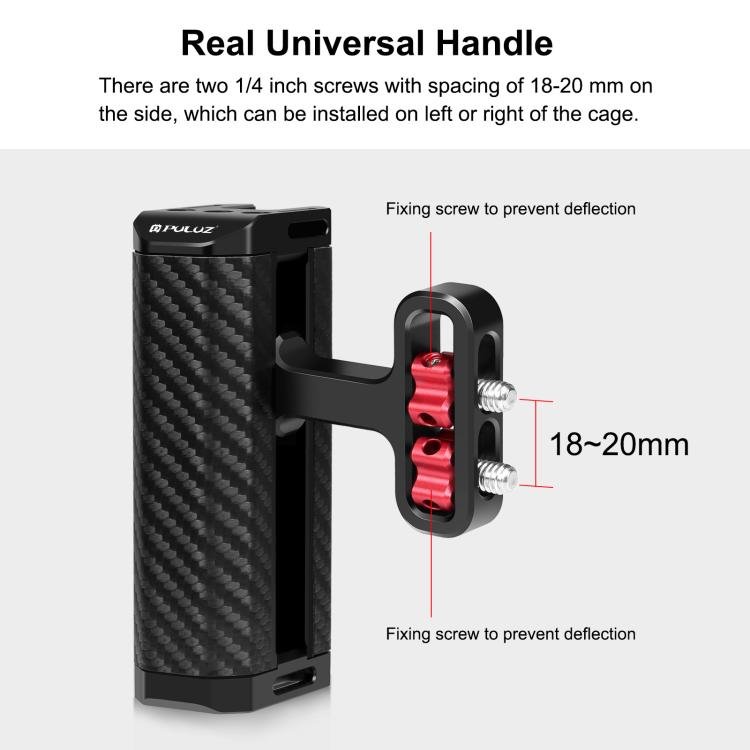 US Warehouse PULUZ Universal Camera Metal Side Handle with Cold Shoe Mount for Camera Cage Stabilizer, Metal Side Handle - ORIWHIZ