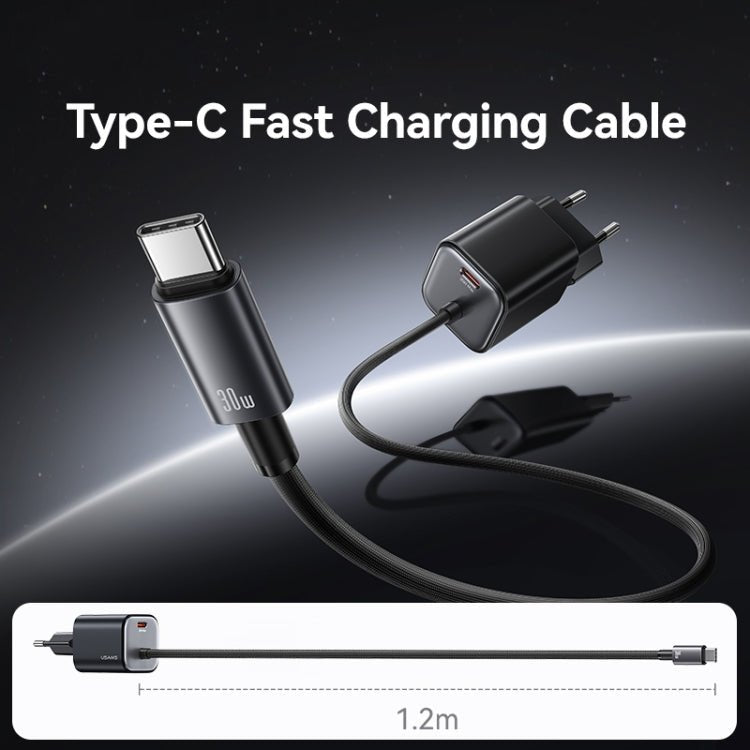 USAMS CC264 30W GaN Mini Type - C / USB - C Dual Port Fast Charger with Cable, CC264 - ORIWHIZ