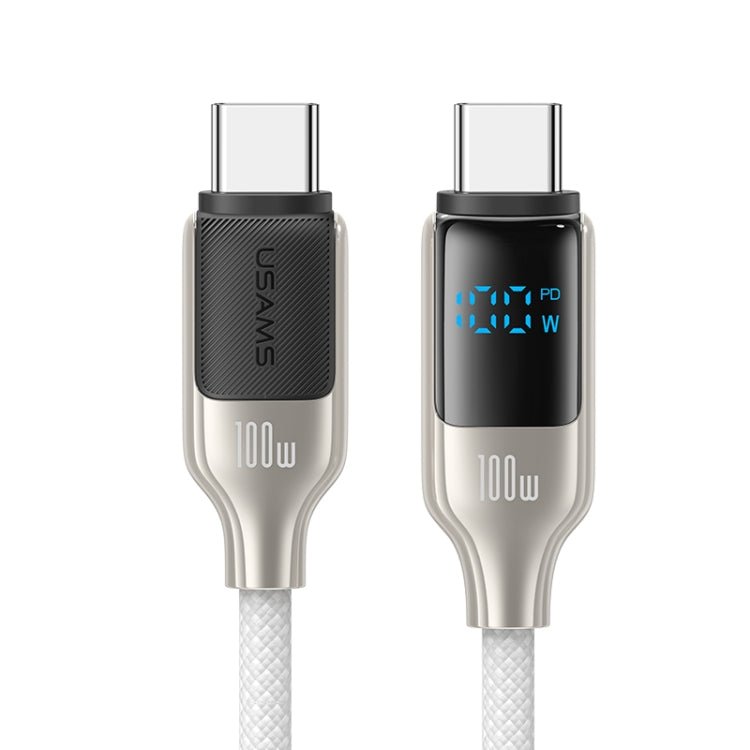 USAMS SJ742 100W USB - C / Type - C to USB - C / Type - C Zinc Alloy Digital Display Fast Data Cable, Length: 1.2m, SJ742USB01, SJ742USB02 - ORIWHIZ