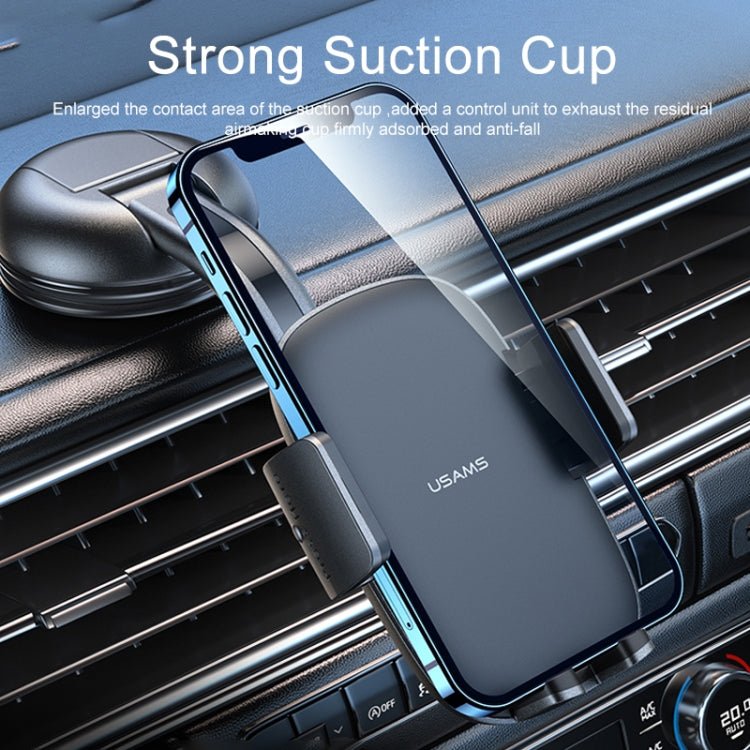 USAMS ZJ063 Car Center Console Retractable Phone Holder for 4.7 - 7.2 inch Mobile Phones, ZJ063 - ORIWHIZ