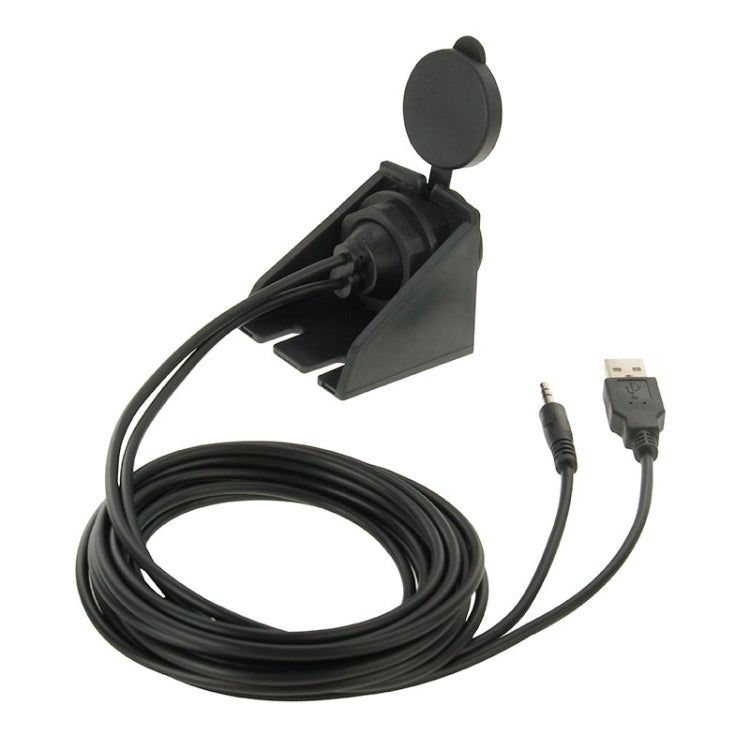 USB 2.0 & 3.5mm Male to Female Extension Cable with Car Flush Mount, Length: 2m, USB 2.0 & 3.5mm Male to Female - ORIWHIZCar Replacement PartsDIY CablesIn Car