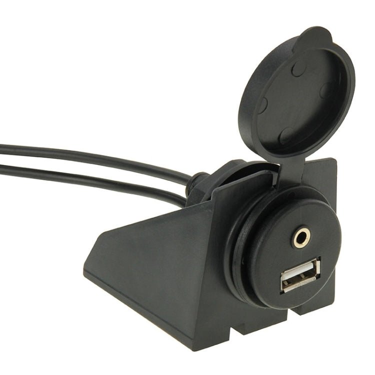USB 2.0 & 3.5mm Male to Female Extension Cable with Car Flush Mount, Length: 2m, USB 2.0 & 3.5mm Male to Female - ORIWHIZCar Replacement PartsDIY CablesIn Car
