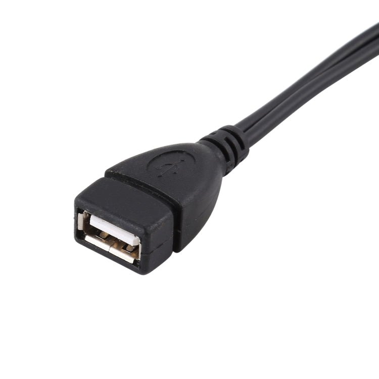USB 2.0 AF to Micro - B + USB 2.0 OTG Cable for Samsung Galaxy Note III / N9000, with Power, Length: 24cm (Black) - ORIWHIZ