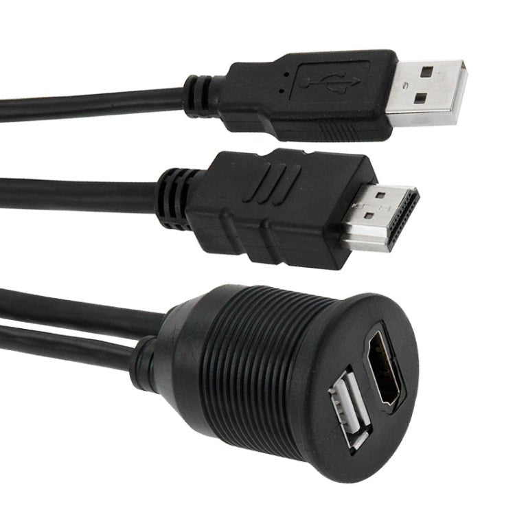 USB 2.0 & HDMI (Type - A) Male to Female Extension Cable, Length: 2m, USB 2.0 & HDMI (Type - A) Male to Female - ORIWHIZCar Replacement PartsDIY CablesIn Car