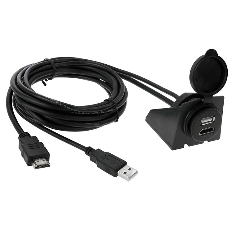 USB 2.0 & HDMI (Type - A) Male to Female Extension Cable, Length: 2m, USB 2.0 & HDMI (Type - A) Male to Female - ORIWHIZCar Replacement PartsDIY CablesIn Car