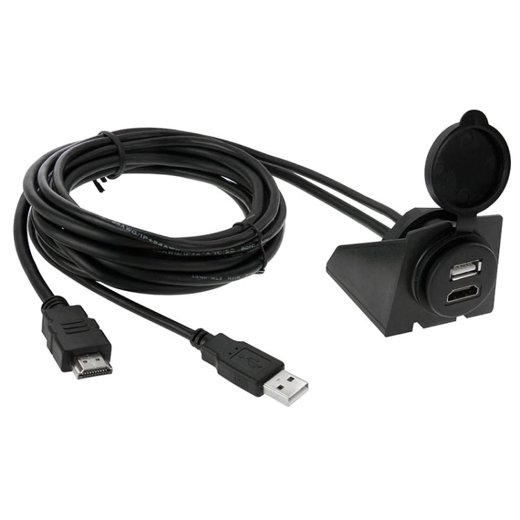USB 2.0 & HDMI (Type - A) Male to Female Extension Cable, Length: 2m, USB 2.0 & HDMI (Type - A) Male to Female - ORIWHIZCar Replacement PartsDIY CablesIn Car