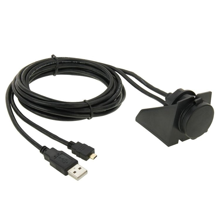 USB 2.0 & Micro HDMI (Type - D) Male to USB 2.0 & HDMI (Type - A) Female Adapter Cable with Car Flush Mount, Length: 2m, USB 2.0 & Micro HDMI Male to USB 2.0 & HDMI Female - ORIWHIZCar Replacement PartsDIY CablesIn Car