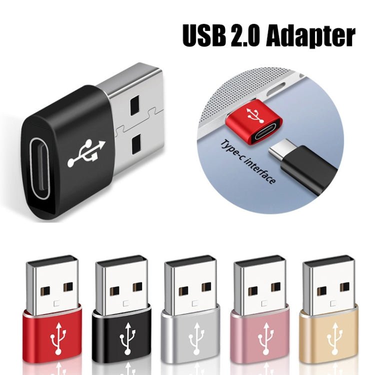 USB - C / Type - C Female to USB 2.0 Male Aluminum Alloy Adapter, Support Charging & Transmission, USB 2.0 - ORIWHIZ