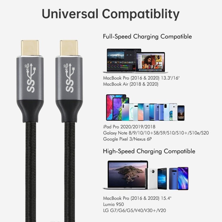 USB - C / Type - C Male to USB - C / Type - C Male Transmission Data Charging Cable, Cable Length: 0.5m, 0.5m - ORIWHIZ