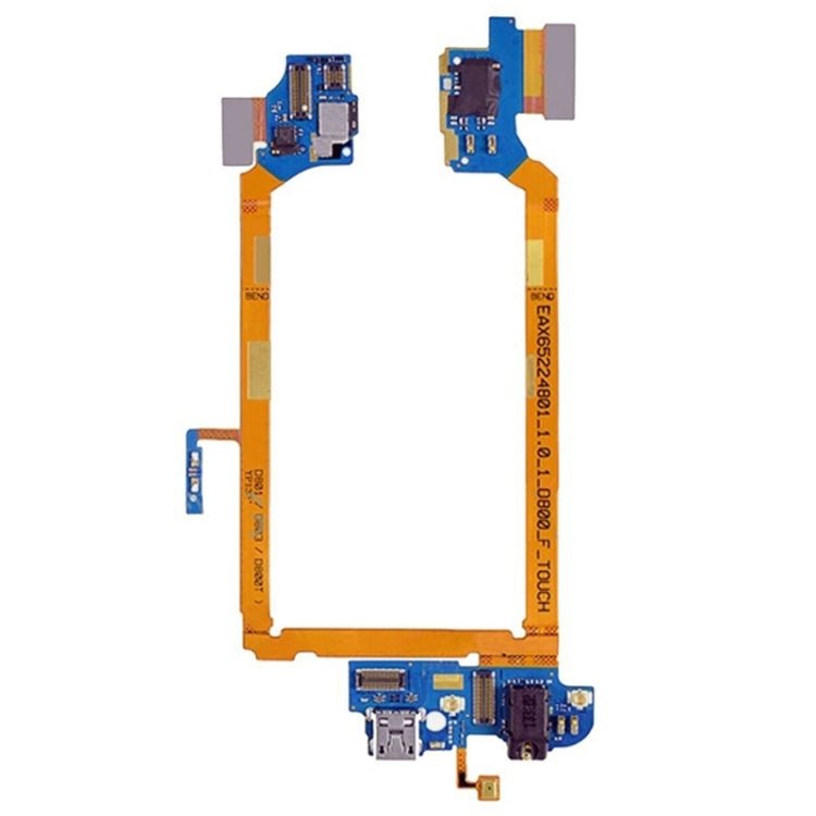 USB Charging Connector Port Flex Cable & Earphone Audio Jack Flex Cable & Microphone Flex Cable for LG G2 / D800 / D801 / D803 / D800T, For G2 / D800 - ORIWHIZ