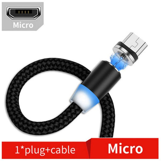 USB to Micro USB Magnetic Metal Connector Nylon Two - color Braided Magnetic Data Cable, Cable Length: 1m, Micro USB - ORIWHIZ