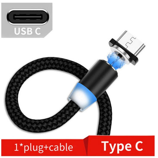 USB to USB - C / Type - C Magnetic Metal Connector Nylon Two - color Braided Magnetic Data Cable, Cable Length: 1m, USB - C / Type - C - ORIWHIZ