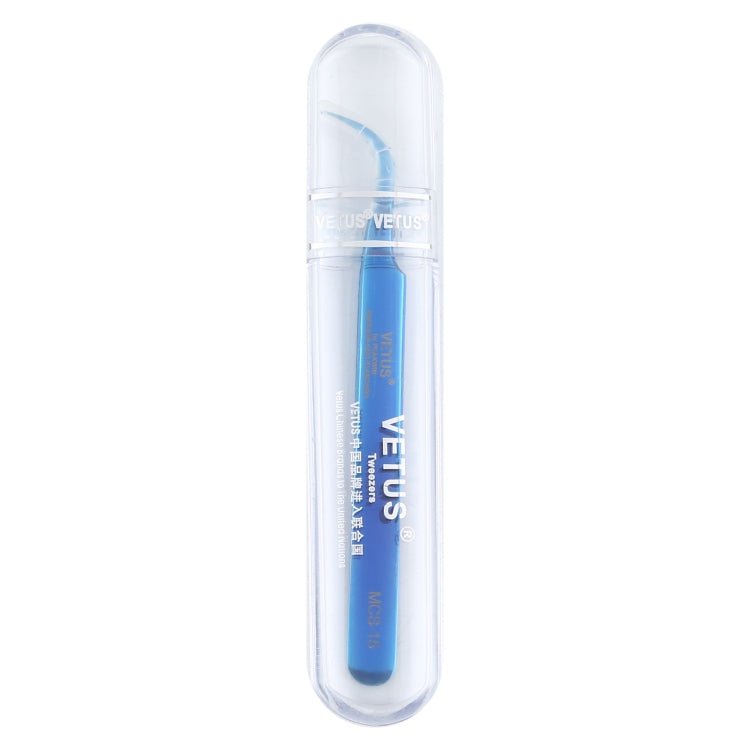 Vetus MCS - 15 Bright Blue Curved Tweezers, Vetus MCS - 15 - ORIWHIZ