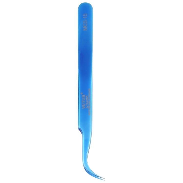 Vetus MCS - 15 Bright Blue Curved Tweezers, Vetus MCS - 15 - ORIWHIZ