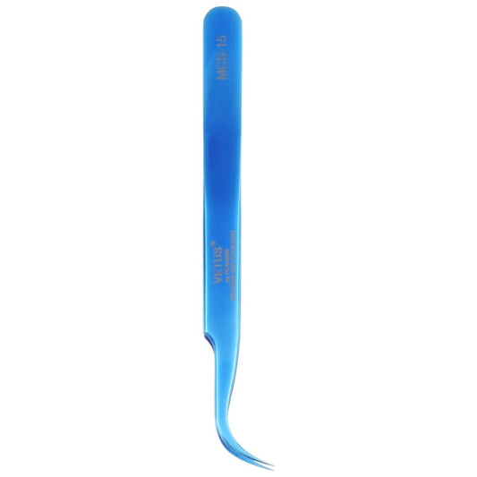 Vetus MCS - 15 Bright Blue Curved Tweezers, Vetus MCS - 15 - ORIWHIZ