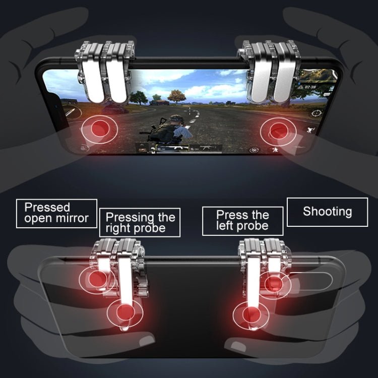 W6 Double Press Eat Chicken Mobile Phone Trigger Shooting Controller Button Handle, W6 - ORIWHIZApple AccessoriesGaming AccessoriesHandle Shooter