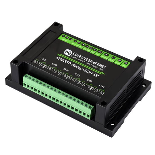 WAVESHARE RP2350 Industrial Control Board 6 - Channel Relay Module, Based On RP2350 Microcontroller, Supports Wxternal Interfaces RS485 And Pico, With Wi - Fi Module - ORIWHIZArduino & SCM SuppliesConsumer ElectronicsRelay Module
