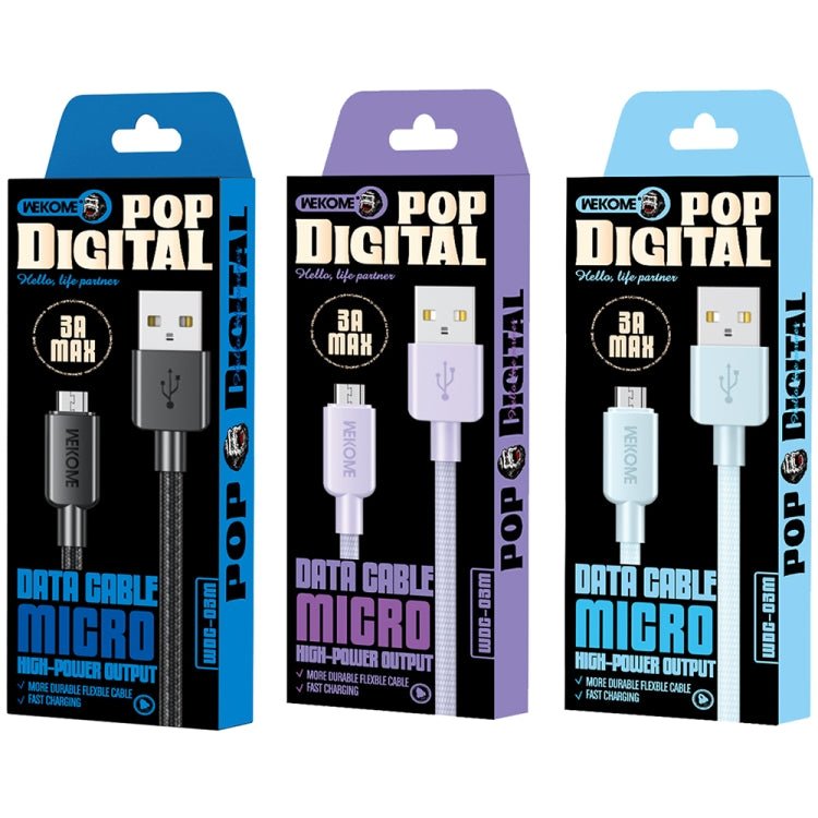 WEKOME WDC - 03 Tidal Energy Series 3A USB to Micro USB Braided Data Cable, Length: 1m, USB to Micro USB - ORIWHIZ