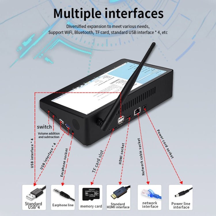 Windows 10 Intel Celeron N4020 Dual Core up to 2.8GHz, Support WiFi & Bluetooth & TF Card & HDMI & RJ45, US Plug, 4GB+64GB - ORIWHIZ