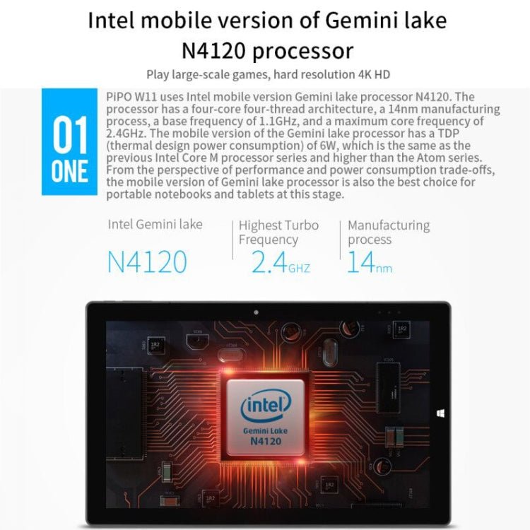 Windows 10 System, Intel Gemini Lake N4120 Quad Core Up to 2.6GHz, with Keyboard & Stylus Pen, Support Dual Band WiFi & Bluetooth & Micro SD Card, 8GB+128GB+128GB - ORIWHIZ