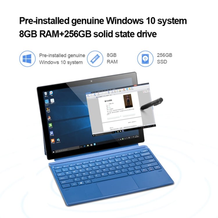 Windows 10 System, Qualcomm Snapdragon 850 Octa Core up to 2.96GHz, Not Include Keyboard & Stylus Pen, Support Dual SIM & Dual Band WiFi & Bluetooth & GPS, US Plug, 8GB+256GB - ORIWHIZ