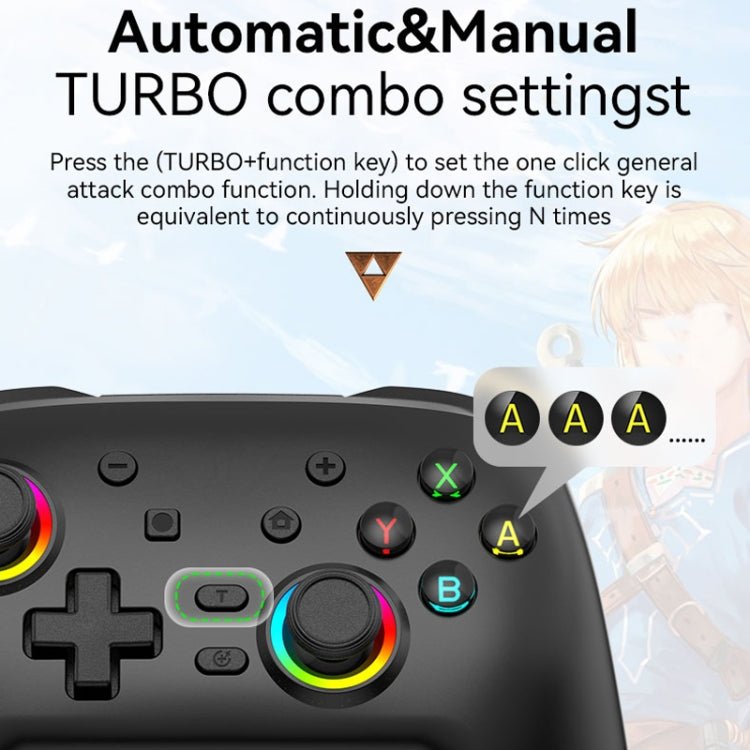 Wireless Bluetooth Somatosensory Vibration Gamepad for Nintendo Switch/Switch PRO, Black Gold, White Green, Black, White - ORIWHIZNintendo AccessoriesNintendo Accessories GamepadsToys & Hobbies
