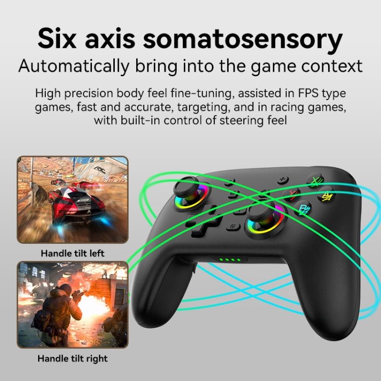 Wireless Bluetooth Somatosensory Vibration Gamepad for Nintendo Switch/Switch PRO, Black Gold, White Green, Black, White - ORIWHIZNintendo AccessoriesNintendo Accessories GamepadsToys & Hobbies