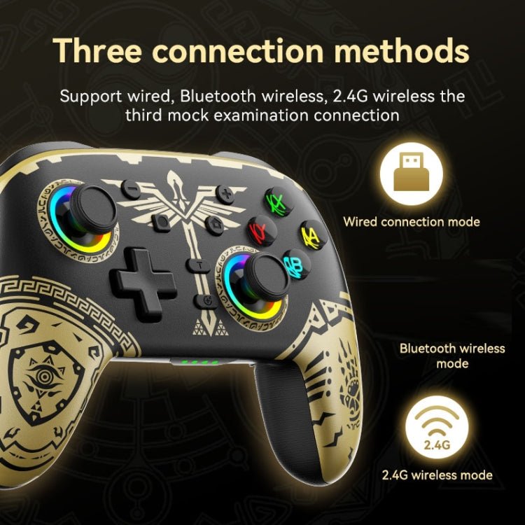 Wireless Bluetooth Somatosensory Vibration Gamepad for Nintendo Switch/Switch PRO, Black Gold, White Green, Black, White - ORIWHIZNintendo AccessoriesNintendo Accessories GamepadsToys & Hobbies