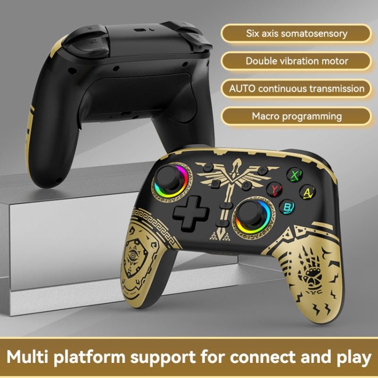 Wireless Bluetooth Somatosensory Vibration Gamepad for Nintendo Switch/Switch PRO, Black Gold, White Green, Black, White - ORIWHIZNintendo AccessoriesNintendo Accessories GamepadsToys & Hobbies