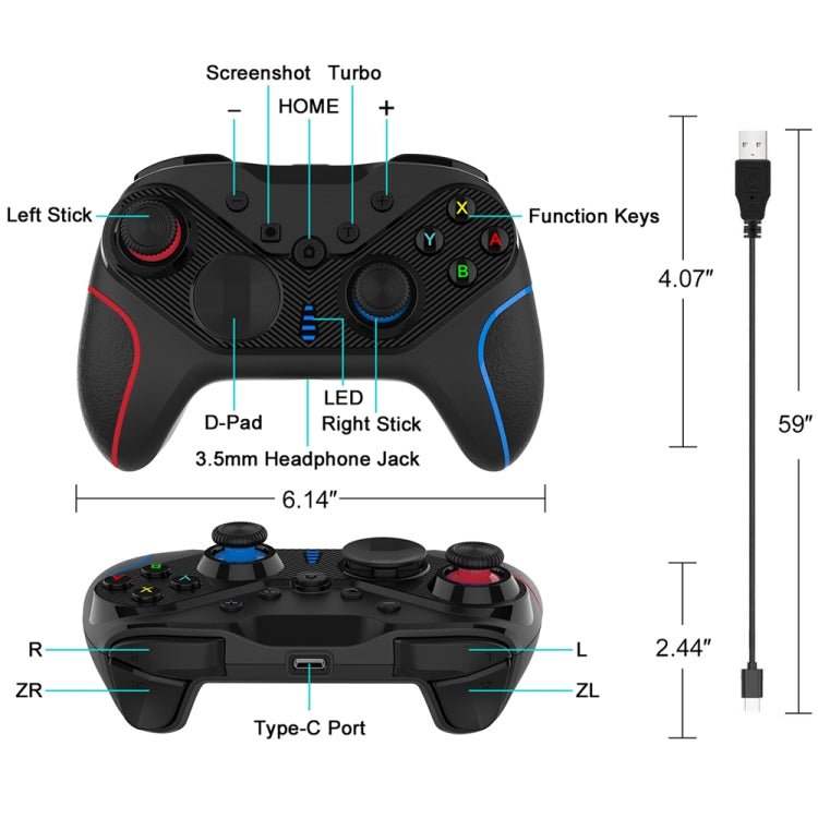 Wireless Gamepad With Wake - Up For Nintendo Switch/Android/IOS/PC, Style:, S818 Left Blue + Bracket, S818 Left Red + Bracket, S818 Left Blue, S818 Left Red, S818 Green Black, S818 Green Black + Bracket - ORIWHIZNintendo AccessoriesNintendo Accessories GamepadsToys & Hobbies