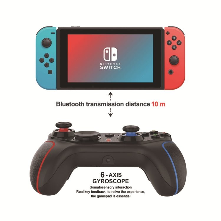 Wireless Gamepad With Wake - Up For Nintendo Switch/Android/IOS/PC, Style:, S818 Left Blue + Bracket, S818 Left Red + Bracket, S818 Left Blue, S818 Left Red, S818 Green Black, S818 Green Black + Bracket - ORIWHIZNintendo AccessoriesNintendo Accessories GamepadsToys & Hobbies