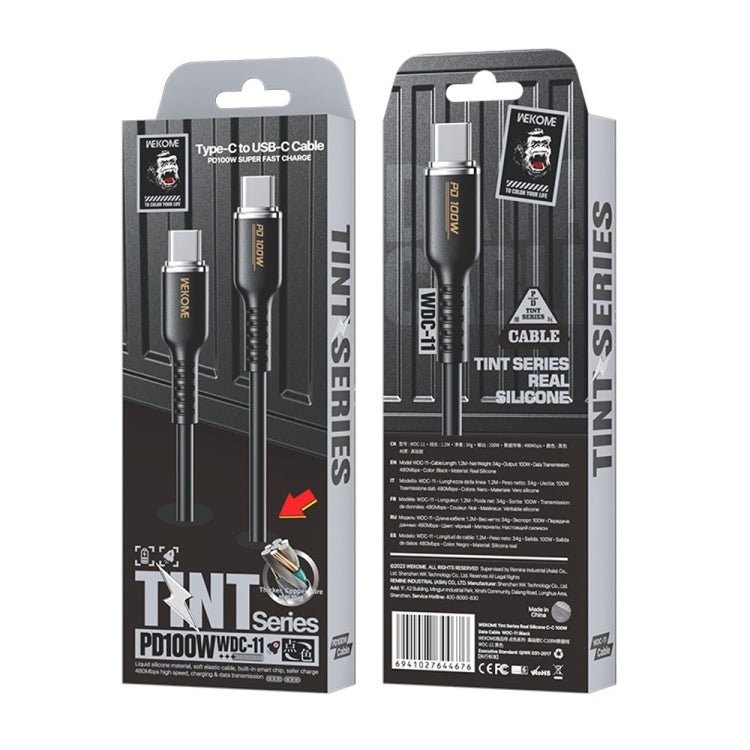 WK WDC - 11 100W USB - C/Type - C to USB - C/Type - C Silicone Data Cable, Length: 1.2m, WDC - 11 - ORIWHIZ