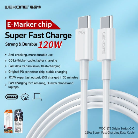 WK WDC - 175 120W USB - C/Type - C to USB/Type - C Fast Charge Data Cable, Length: 1.2m - ORIWHIZ