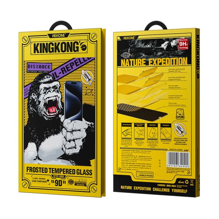 WK WTP - 090 Space King Kong 9D Curved Frosted Tempered Glass Film, For iPhone 16 Pro Max, For iPhone 16 Pro, For iPhone 16 Plus / 15 Plus, For iPhone 16 / 15 - ORIWHIZ