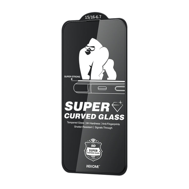WK WTP - 091 King Kong 6D Curved HD Tempered Glass Film, For iPhone 16 Pro Max, For iPhone 16 Pro, For iPhone 16 Plus / 15 Plus, For iPhone 16 / 15 - ORIWHIZ