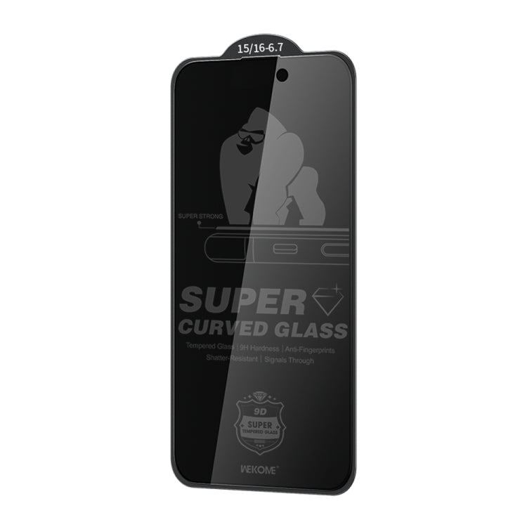 WK WTP - 092 King Kong 6D Curved 28 Degree Privacy Tempered Glass Film, For iPhone 16 Pro Max, For iPhone 16 Pro, For iPhone 16 Plus / 15 Plus, For iPhone 16 / 15 - ORIWHIZ