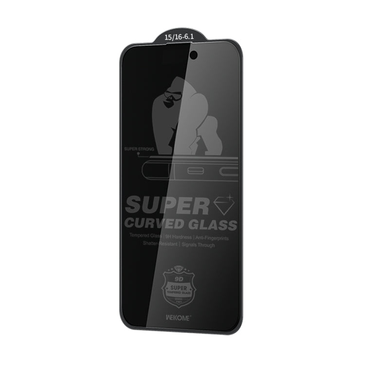 WK WTP - 092 King Kong 6D Curved 28 Degree Privacy Tempered Glass Film, For iPhone 16 Pro Max, For iPhone 16 Pro, For iPhone 16 Plus / 15 Plus, For iPhone 16 / 15 - ORIWHIZ