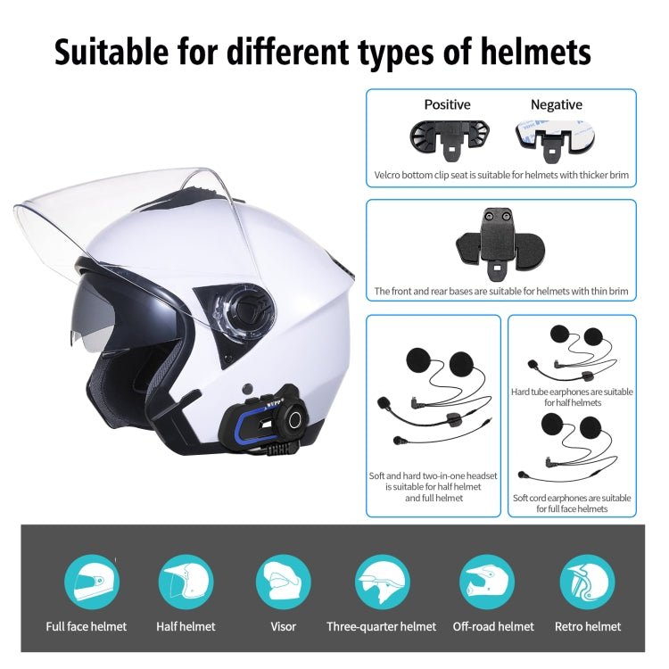 WUPP Bluetooth 5.1 S2 Motorcycle Helmet Full Duplex Bluetooth Intercom Headset Earphone - ORIWHIZConsumer ElectronicsMotorcycle Walkie TalkieWalkie Talkie