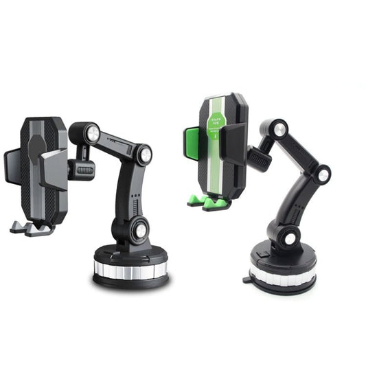 X - 0566 Big Suction Cup Car Phone Holder Center Console Phone Holder, X - 0566 Black Gray, X - 0566 Black Green - ORIWHIZ