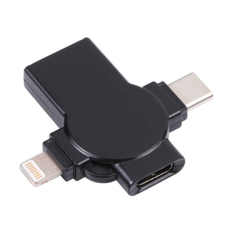 X09 4 in 1 USB to Dual 8 Pin+USB - C/Type - C Interface OTG Adapter - ORIWHIZ