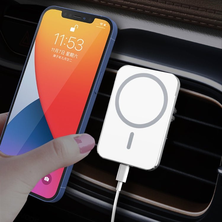 X16 Magsafe Car Air Outlet Vent Mount Clamp Holder 15W Fast Charging Qi Magnetic Wireless Charger, X16 - ORIWHIZ