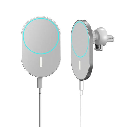 X19 Magsafe Car Air Outlet Vent Mount Clamp Holder 15W Fast Charging Qi Magnetic Wireless Charger, X19 - ORIWHIZ