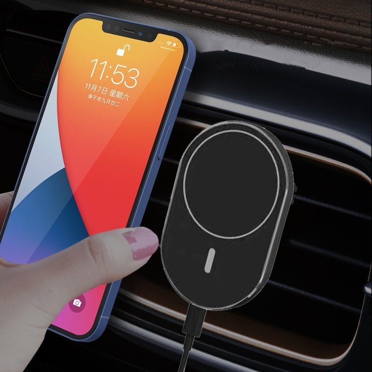 X19 Magsafe Car Air Outlet Vent Mount Clamp Holder 15W Fast Charging Qi Magnetic Wireless Charger, X19 - ORIWHIZ