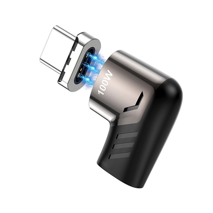 X20 100W PD USB - C / Type - C Female to USB - C / Type - C Elbow Magnetic Charging Adapter - ORIWHIZ