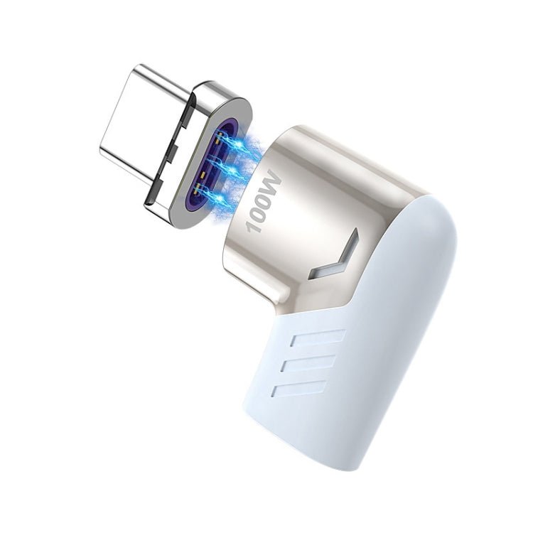X20 100W PD USB - C / Type - C Female to USB - C / Type - C Elbow Magnetic Charging Adapter - ORIWHIZ