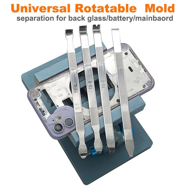XHZC - 125 360 Degrees Rotating Multifunction PCB Fixture Mainboard Repair Holder + 4 in 1 Metal Crowbar Set, PCB Fixture+Crowbar - ORIWHIZ