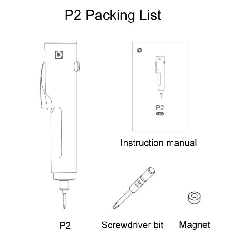 Xiaodong P2 Electrical Screwdriver Mobile Phone Repair Tool With Electronic Torque Brake, Standard, For Apple - ORIWHIZ