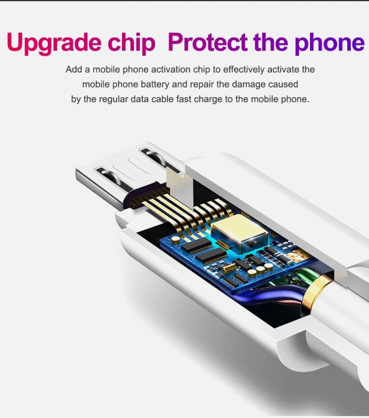 XJ - 012 3A USB Male to Micro USB Male Fast Charging Data Cable, Length: 2m, 2m - ORIWHIZ