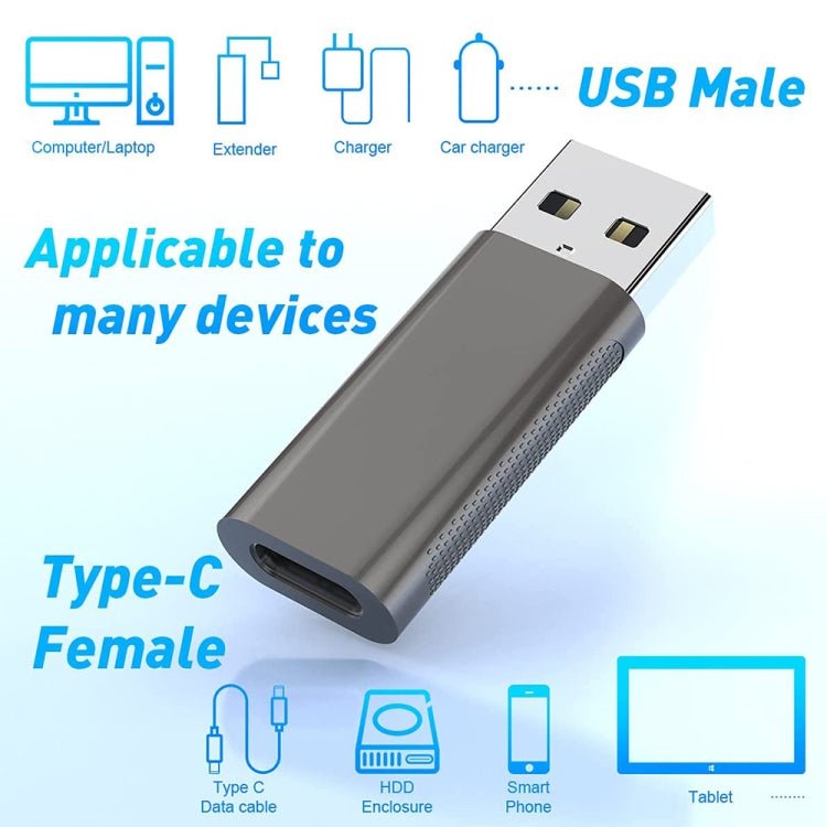 XQ - ZH011 USB 3.0 Male to USB - C / Type - C Female OTG Zinc Alloy Adapter, XQ - ZH011 - ORIWHIZ
